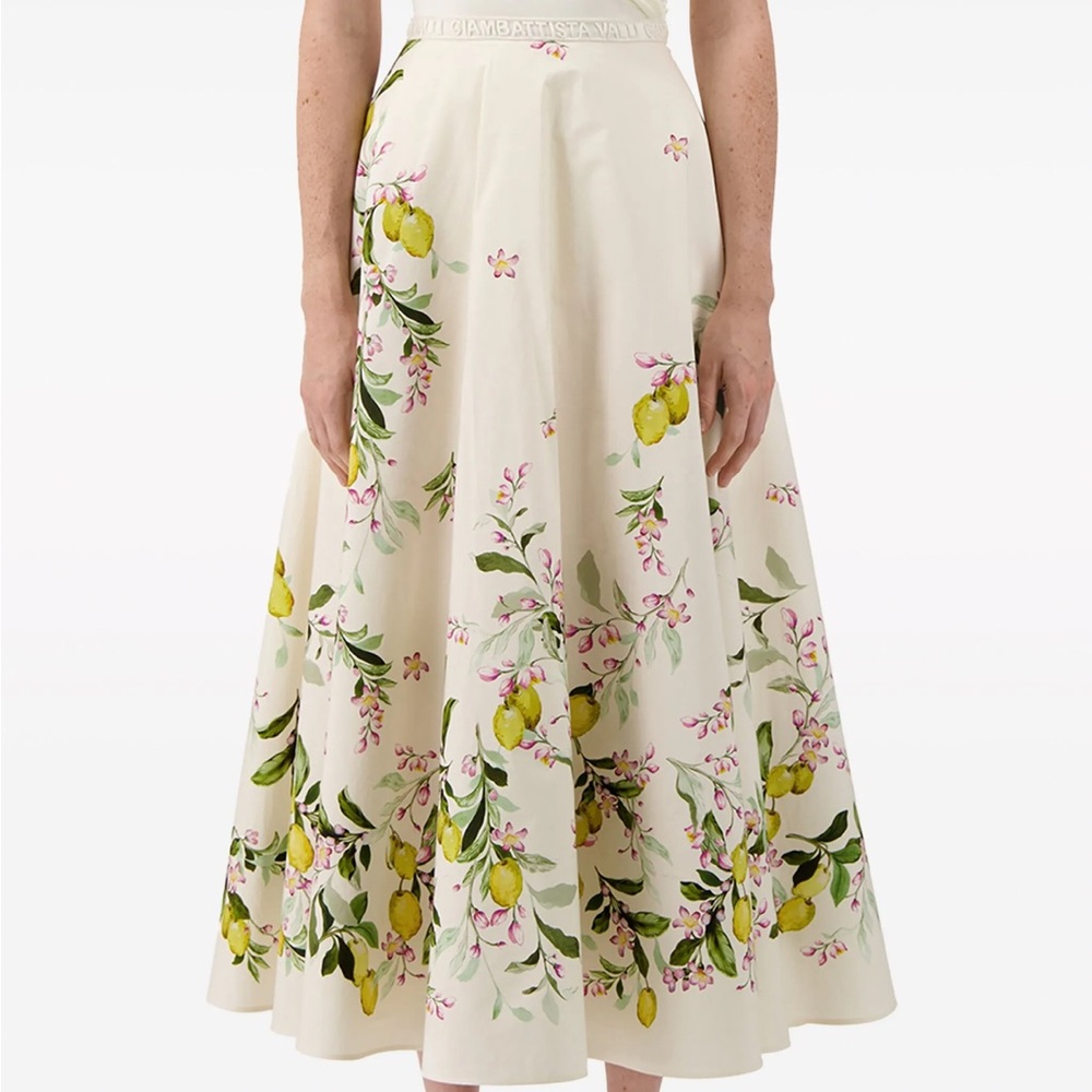 Floral Print Cream Skirt